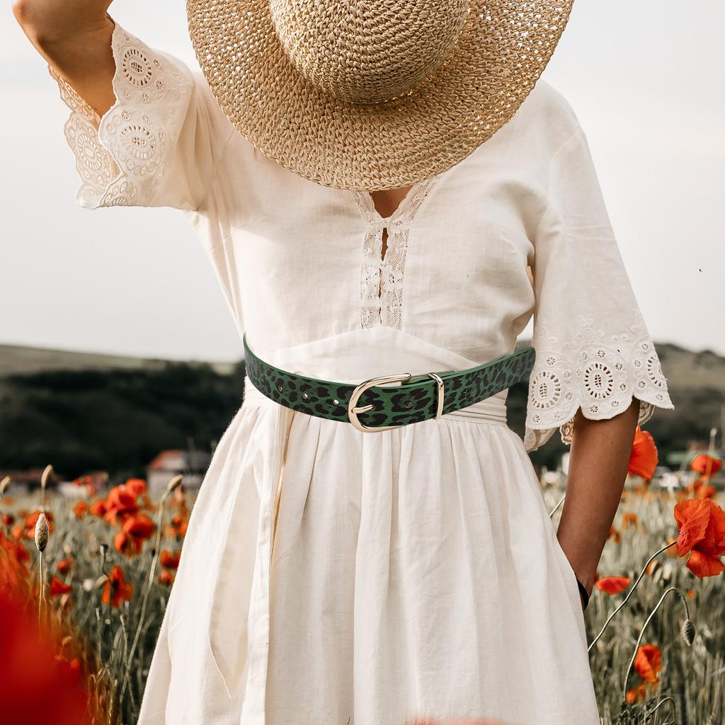 Y2K Leopard Pattern PU Leather Belt Adjustable Waistband Pin Buckle Waist Strap For Women Jeans Pants Fashion Accessory