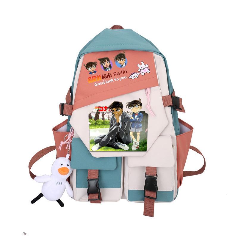 3 Piece School Backpack Set for Students Large Capacity Oxford Cloth Schoolbag with Shoulder Strap and Pencil Case