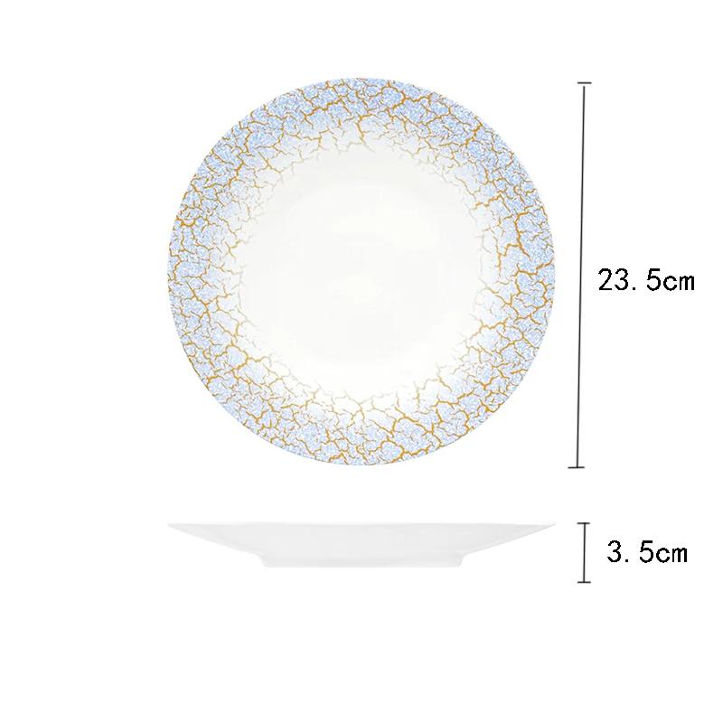 Keramikteller im Retro-Palaststil, kreativer runder Steak-Dessertteller, Luxushotel, exquisite Speiseteller, Haushaltsgeschirr