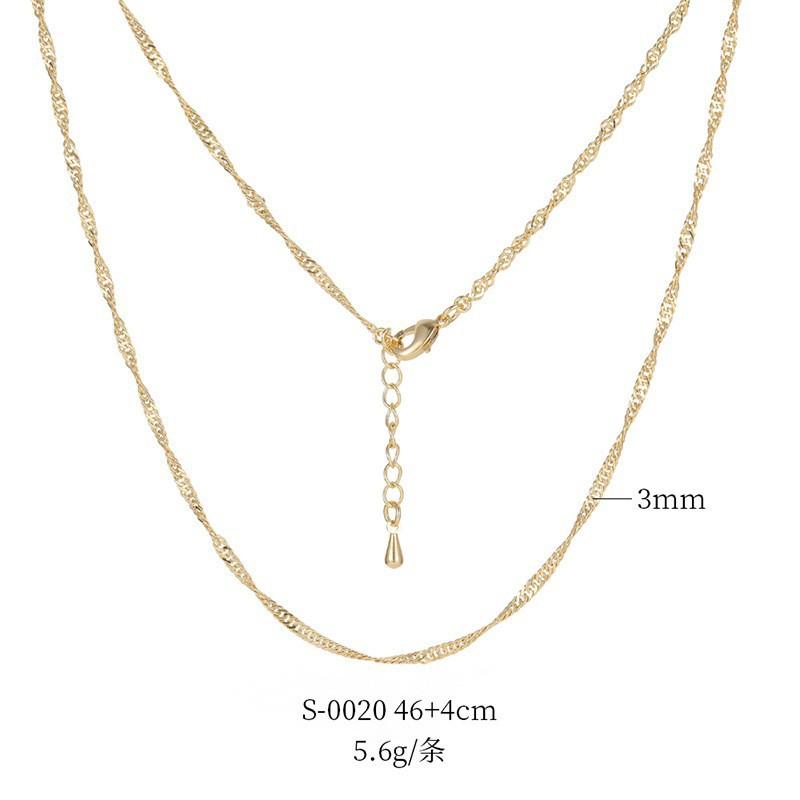 14K Gold Plated Copper DIY Plain Necklace Chain O Twist Snake Multiple Sizes
