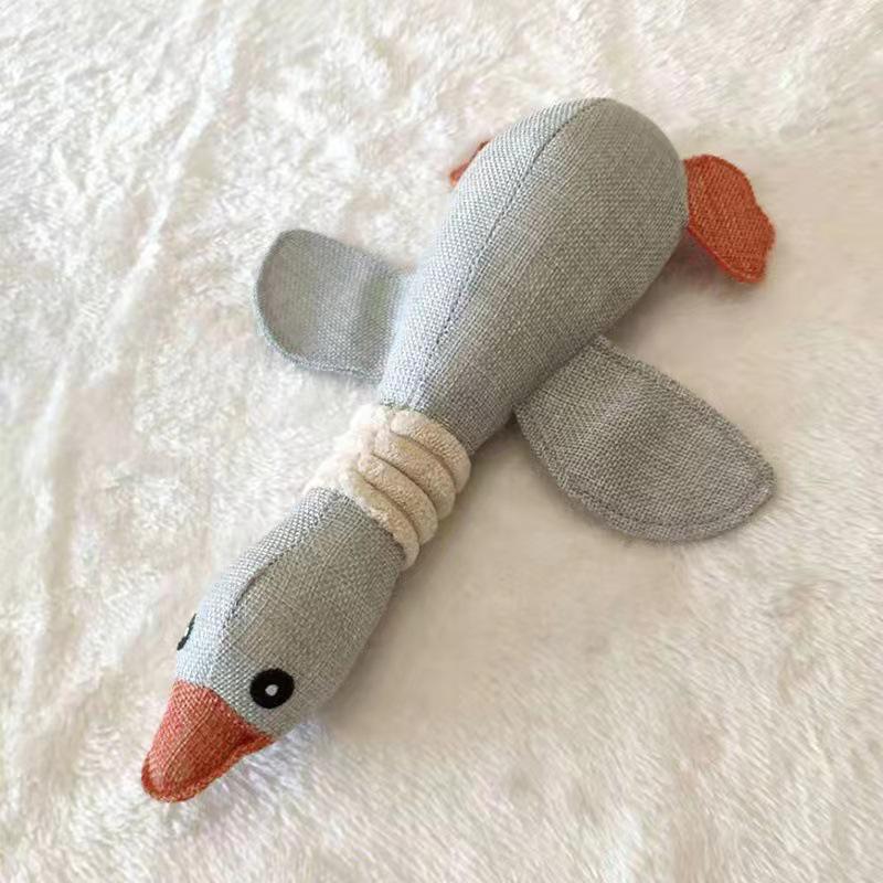 Interactive Sounding Plush Duck Goose Puzzle Toy for Cats and Dogs
