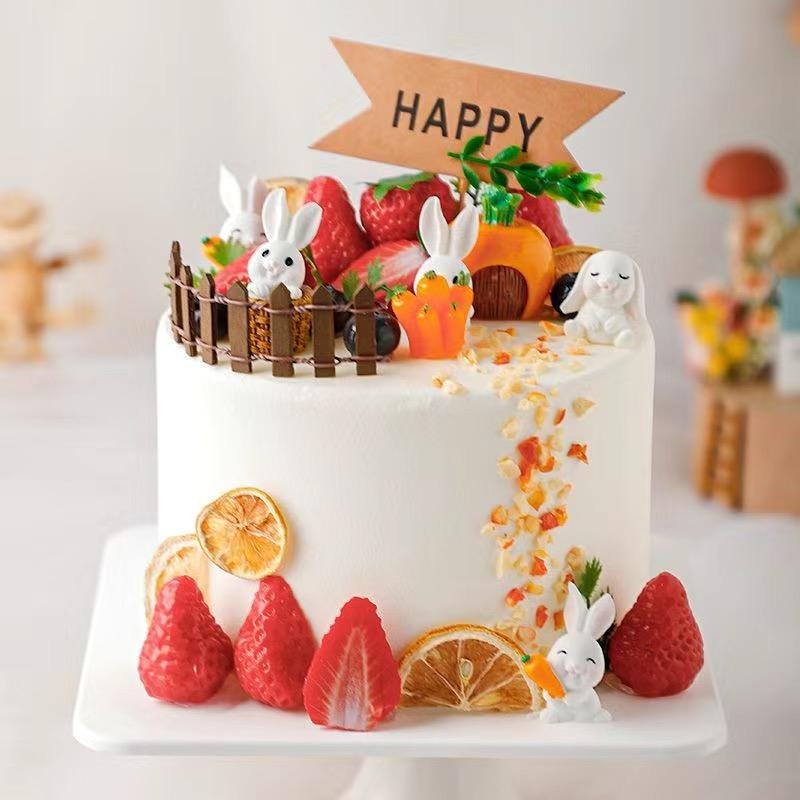 Cute Fruit Simulation Cake Model Ornaments Shop Showcase Cake Sample Display Birthday Wedding Cake Mold Decoration Shooting Prop