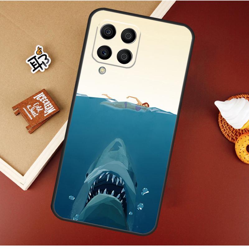 Cartoon Shark Case For Samsung Galaxy M55 M35 M15 M56 M36 M16 M06 M31 M13 M33 M53 M12 M32 M52 M14 M34 M54