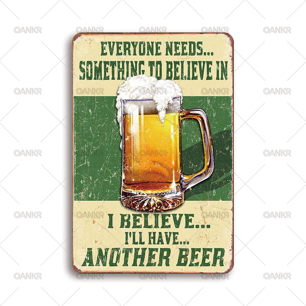 

Vintage Art Beer Poster Metal Tin Sign Art Decor Metal Signs for Man Cave Pub Bar Home Wall Decor Plaque 20x30cm（7.8x11.8inch）