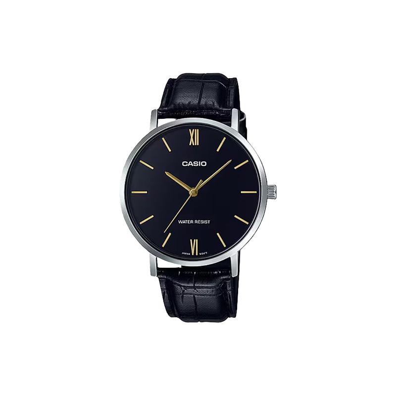 CASIO Customized watch modified series fashion trend Quartz Steel Strap men s watch black dial MTP-VT01L-1BTeam1384 MTP-VT01L-1B чёрный