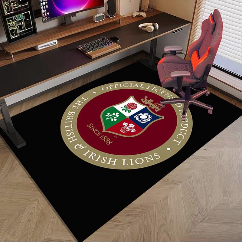 British & Irish Lions Area Rug Office rug, Chair Rug, Decor Carpet Livingroom bedroom Mat, Large Size Fan gifts Christmas gifts