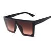 Fyrkantiga Solglasögon Dam Lyxig Vintage Märke Designer Solglasögon Kvinna Stor Ram Spegel Svart Silver Platt Topp Oculos De Sol