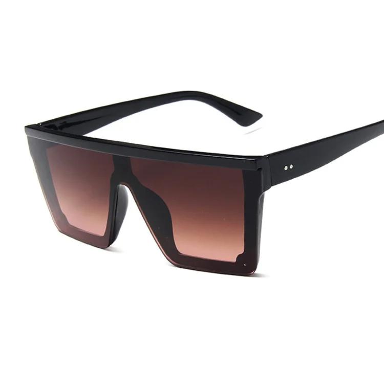 Fyrkantiga Solglasögon Dam Lyxig Vintage Märke Designer Solglasögon Kvinna Stor Ram Spegel Svart Silver Platt Topp Oculos De Sol