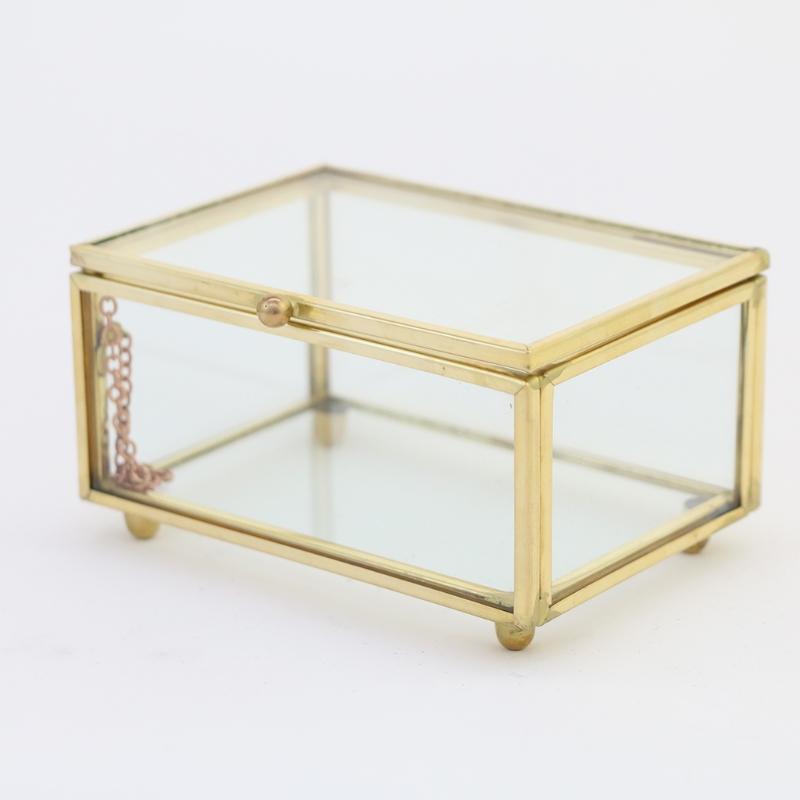 Rectangular Jewelry Box Decorative Slanted Top Lid Shadow Box for Keepsakes Earings Bracelet Watch Holder Home Decor