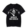 Men's Street T-shirt Necesito Una Cerveza Print Tops Tees Summer T Shirt Oversized Tee Shirt for Men Tshirt Clothing Unisex Tops