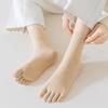 Short Hosiery Five Finger Socks Solid Color Five Toe Mid Tube Socks Elastic   Women