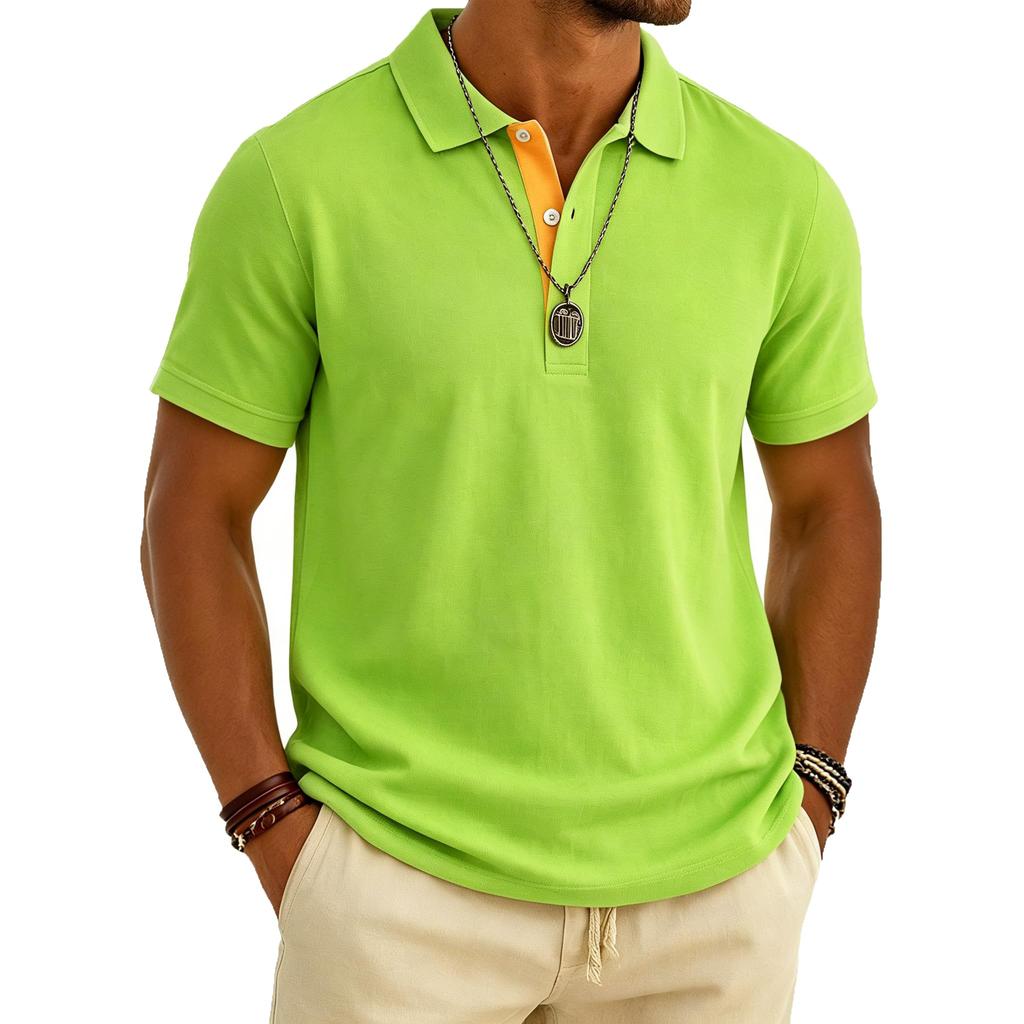 Men's Short Sleeve Polo Shirt Breathable Golf Shirt Casual Vacation Beach Shirt Business Shirt with Airflow Ventilation Design