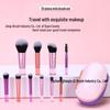 Ensemble de 10 pinceaux de maquillage portables: Poudre, Fard à paupières, Contour - Idéal pour les débutants.