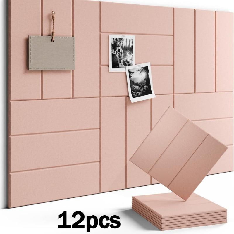 12pcs Large Arched Felt Bulletin Board, Self-Adhesive Notice Board, Foldable Decorative Felt Pin Board, Decor Soundproof Panel