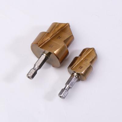 Titanium Plated Ppr Lifting Drill Water Pipe Repair Reamer Set For 4:6 ⁄ 1 Inch Water Pipe Opening Hex Shank Water Pipe Drill