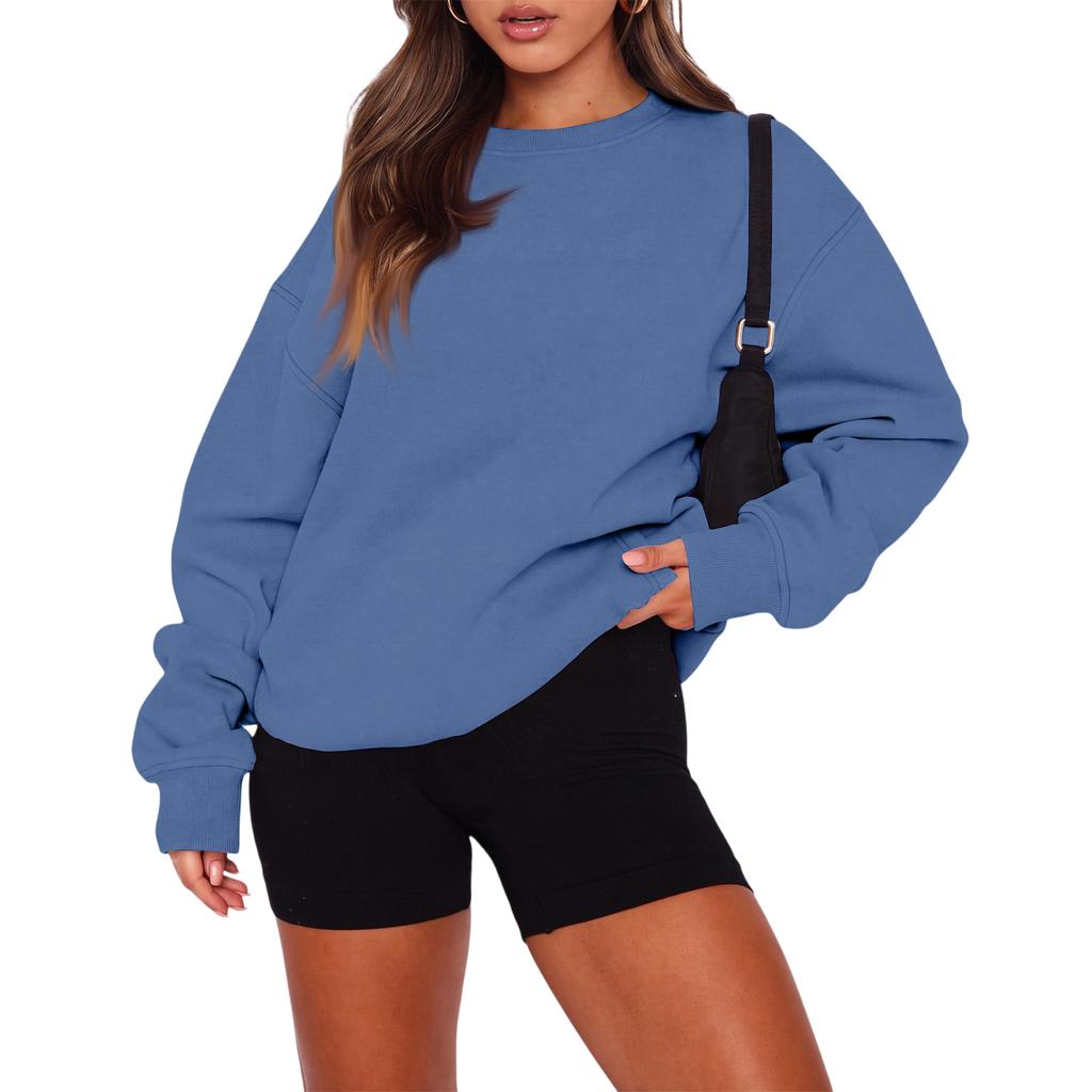 Women's Fashion Long Sleeve Crewneck Sweatshirt Top for Casual Everyday Wear