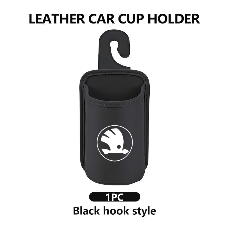 Für Skoda Leder Auto Wasserbecherhalter Innen Getränkehalter Organizer Zubehör Fabia 1 2 Octavia a7 RS Superb Rapid Yeti Karoq