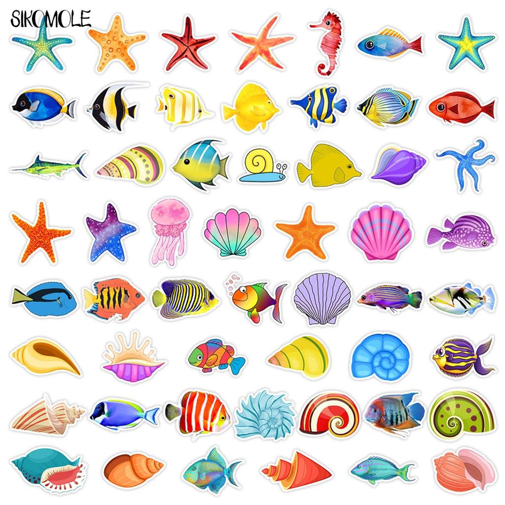 10 30 50Pcs Cute Fish Stickers Animals Hand Account Material Mobile Phone Laptop Luggage Skateboard Waterproof Graffiti Stickers