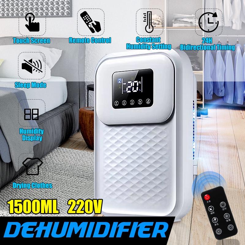 90W Mute Dehumidifier Moisture Absorber Indoor Dryer Air Basement LED Smart Touch Remote Control Timing External Water Pipe