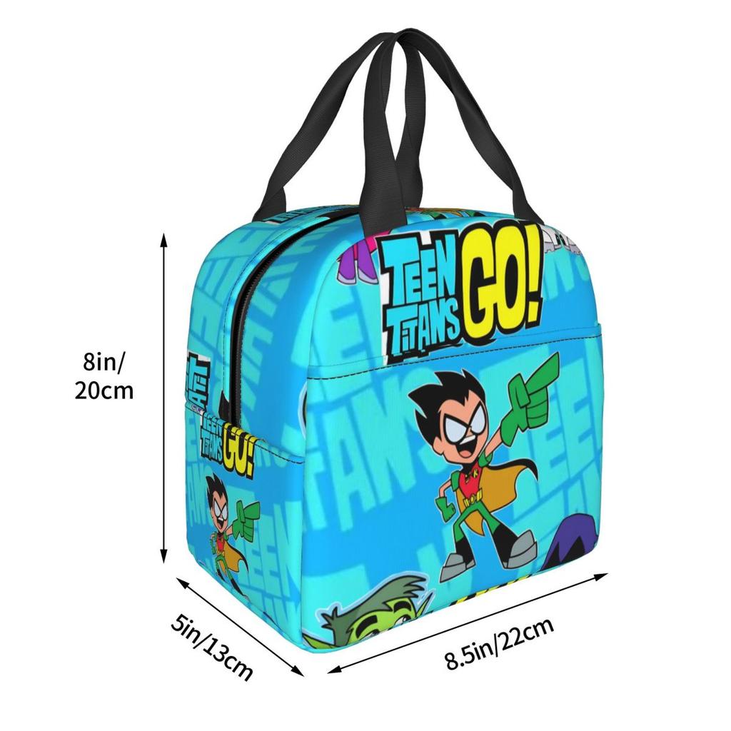 Teens Titans Go Beast Boy Product Insulated Lunch Bag For School Office Food Box Reusable Thermal Cooler Lunch Boxes