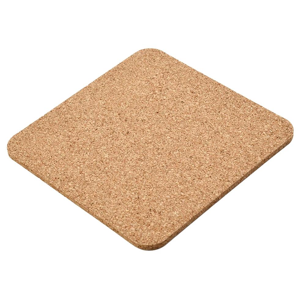 10Pc Cork Coaster DIY Tableware Pad Small Board Square/Round Mat SelfAdhesive Drink Cup Mat Home Table Decoration 100mmx100x3mm