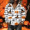 Women's Halloween Print Pullover Hoodie Long Sleeve with