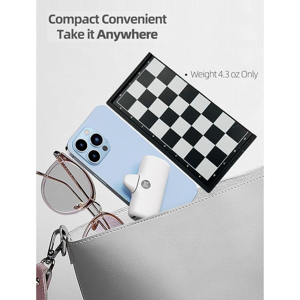 10 Inches Magnetic Plastic Chessboard Game Set|Durable & Lightweight|Foldable Chess Set with Magnetic Pieces|Chess Board