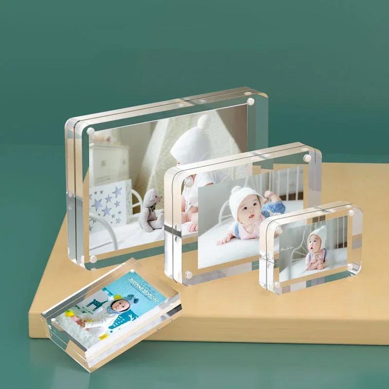 Magnetic Acrylic Picture Frame Transparent Poster Display Self Adhesive Magnetic Frame Desk Decor Thickness 10mm+10mm