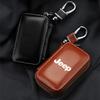1Pcs Leather Emblem Car Key Case Keychain Zipper Key Case Bag for Jeep Grand Cherokee Xj Wk2 Wj Wrangler Jl Compass Commander Car Accessories