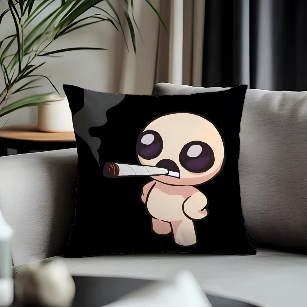 Hot Tthe Binding of Isaacable Cushion Cover Antidustmite Pillowcase Invisible Zipper Silky Short Plush Sofa Cushion Cover
