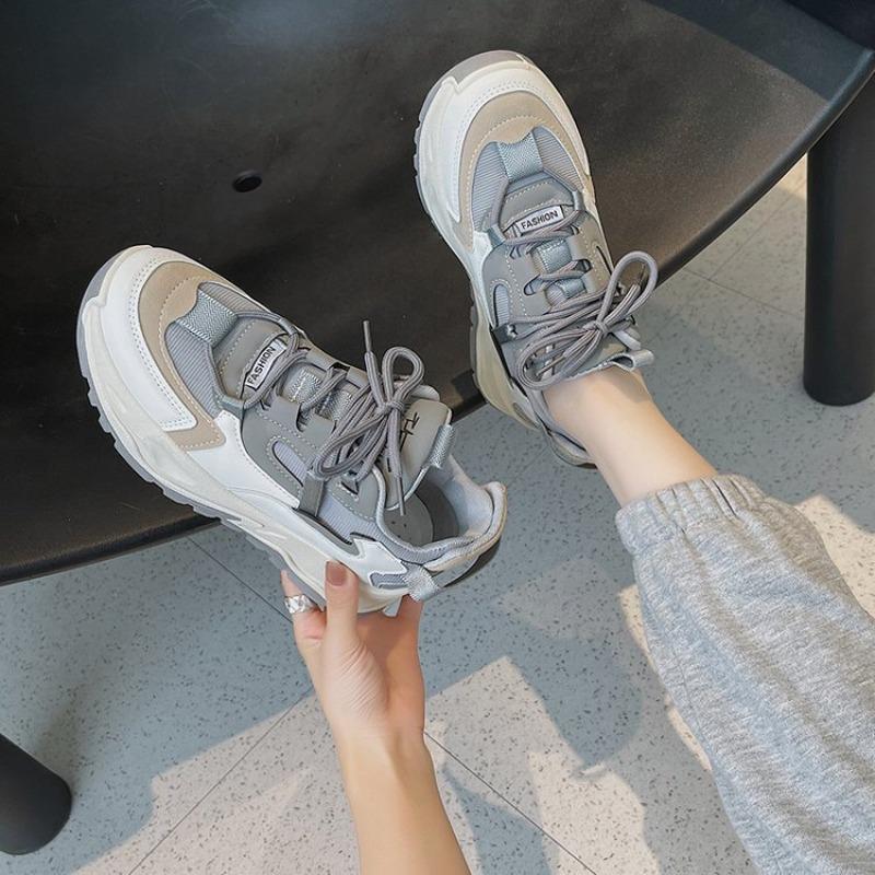 Trend Autumn and Winter Dad Shoes Women's New Thick-soled Heightening Harajuku Style Casual Women's Sports Shoes