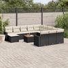 VidaXL Garden Lounge Set with Cushions 13 Pcs Black Braided Resin 3224425