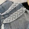Spring/Summer Korean Style High Waist Denim Wide-Leg Pants with Lace Belt