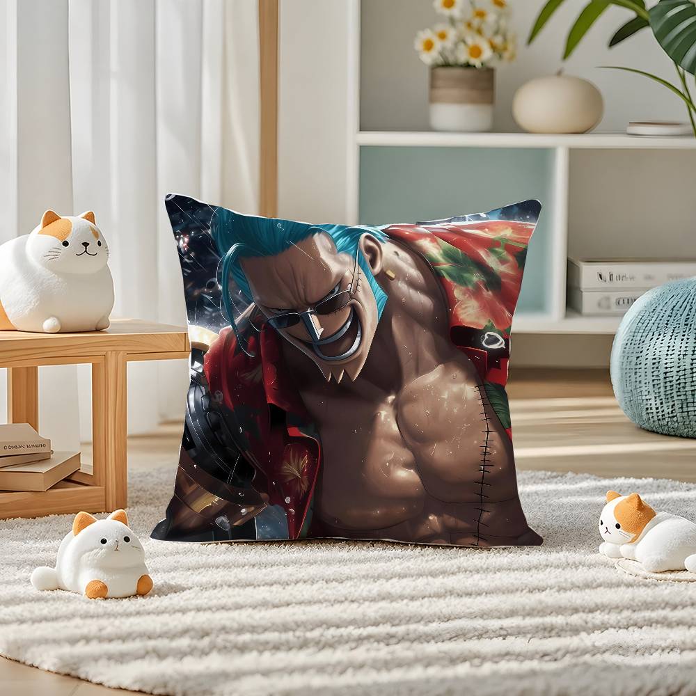 One Piece Roronoa Zoro Anime Plush Pillow Cover Soft Short Plush Cushion Cover For Sofa Bedroom Home Decor Gift Decoration