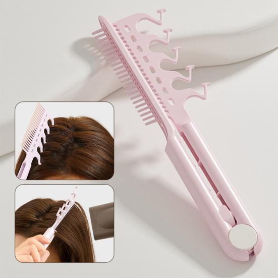 2-In-1 Hair Comb with Long Handle V-shaped Fluffy Hair Comb Anti-static Thin Thick Curly Long Hair Comb Women Hair Styling Detangling Comb