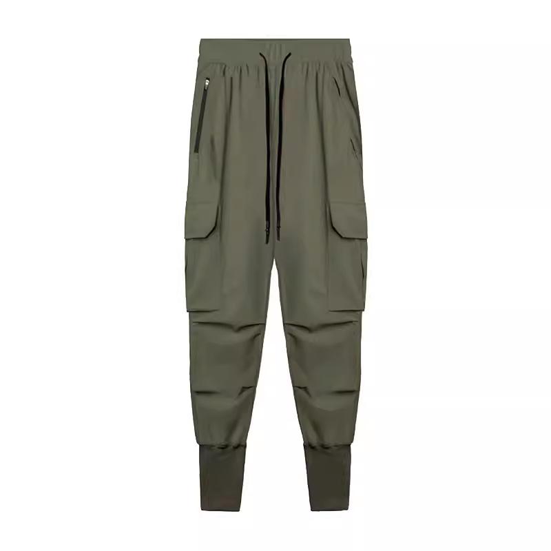 מכנסי קז'ואל לגברים אביב סתיו נוער ייבוש מהיר מכנסי ספורט מרובי כיסים הרזיה פה קטן לגברים מכנסיים לגברים