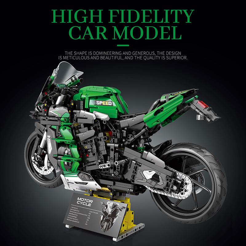 Reobrix570  Motorcycle H2 SX SE High-Difficulty Assembly Motorcycle Ornament Model Building Block Toy
