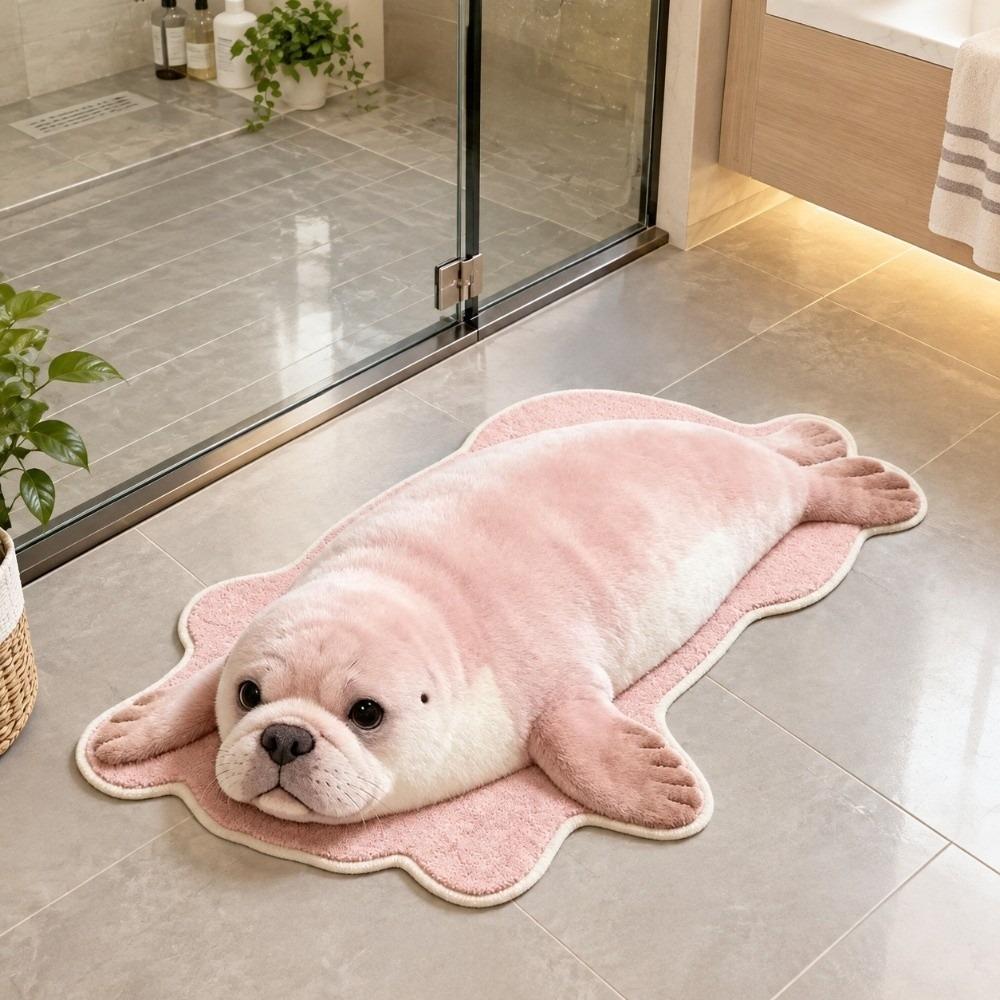 Faux Cashmere Animal Shaped Rug Absorbent Bathroom Doormat Bedroom Floor Mat Entryway Decor