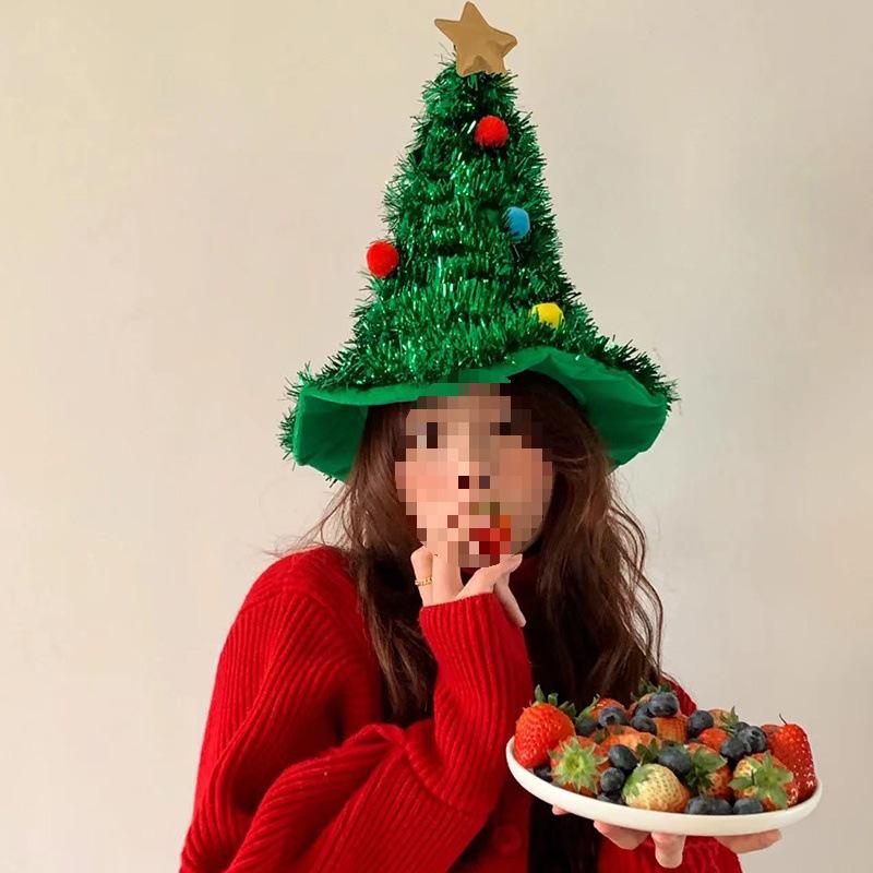 Cute Plush Christmas Tree Hat - Festive Photo Prop for Kids and Adults
