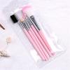 5Pcs Pink Makeup Brush Set Foundation Brush Eye Shadow Brush Eyebrow Comb Blush