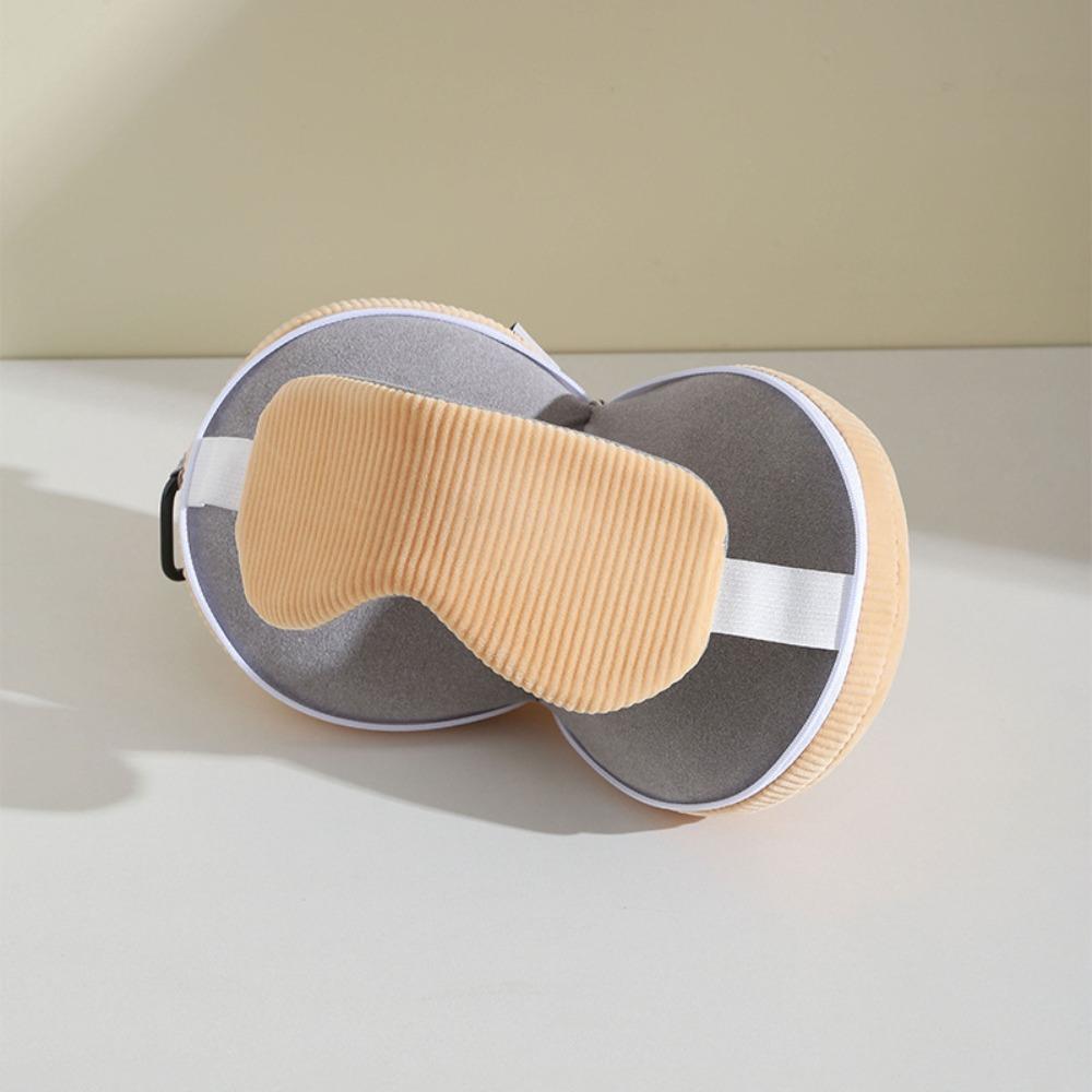 Soft 2 in 1 Eye Mask Pillow Foldable Multifunctional U-shaped Pillow Light-blocking With Storage Hook Nap Pillow Office бежевый