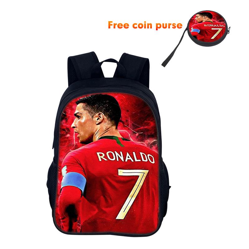 Zaino Scolastico Ronaldo Borsa Sportiva per la Scuola Zaino CR Mochila Zaino Studente Stella del Calcio per Ragazzi Ragazze Miglior Regalo