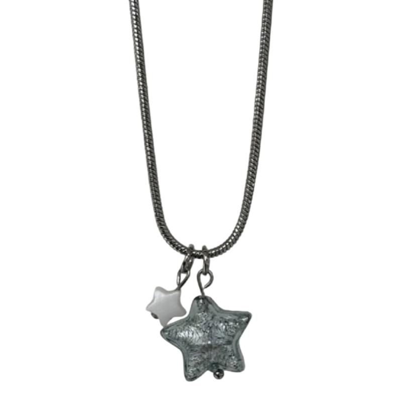 Star Pendant Necklace with Translucent Charm Detail, Lightweight Daily Wear Jewelry for Outfit Styling and Easy Looks