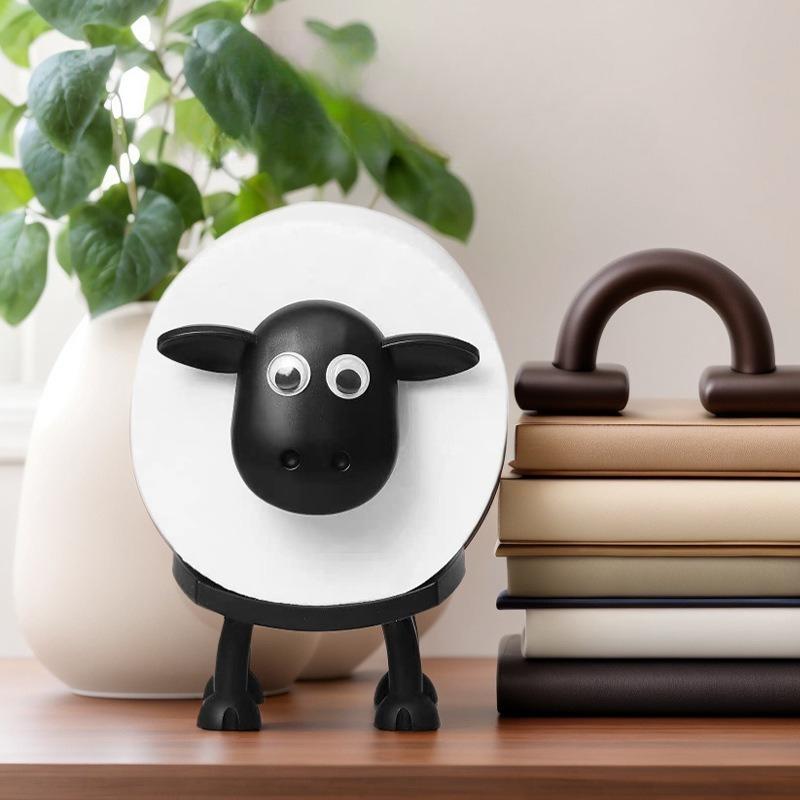 Sheep Toilet Roll Holder - Funny Toilet Paper Holder Free Standing Bathroom Set 3D Printed Black Sheep Loo Roll Holder