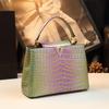 2024 Genuine Leather Crocodile Pattern Tote: Versatile Women's Shoulder & Crossbody Bag