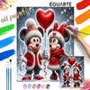 Mickey Minnie Christmas Oil Painting Kit Home Bedroom Wall Decor Handmade Gift Art Crafts Romantic Winter Love Heart Snow Ornament