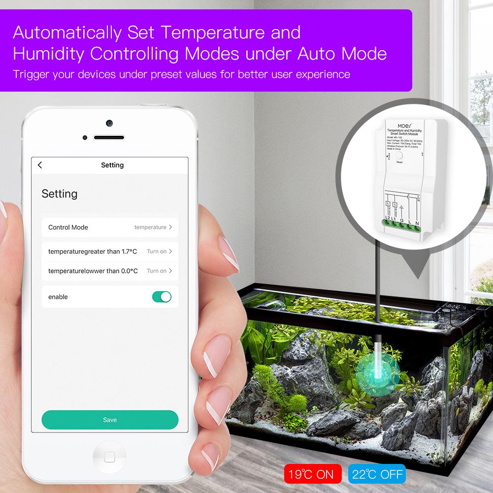 Graffiti WiFi Dual-Channel Temp & Humidity Switch with Timer & Alexa Support