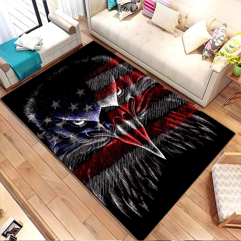 American Flag Eagle Design Patterned carpet, non slip mat suitable for living room and bedroom sofas