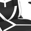 Gaming Chair with Massage & Footrest Black & White Faux Leather