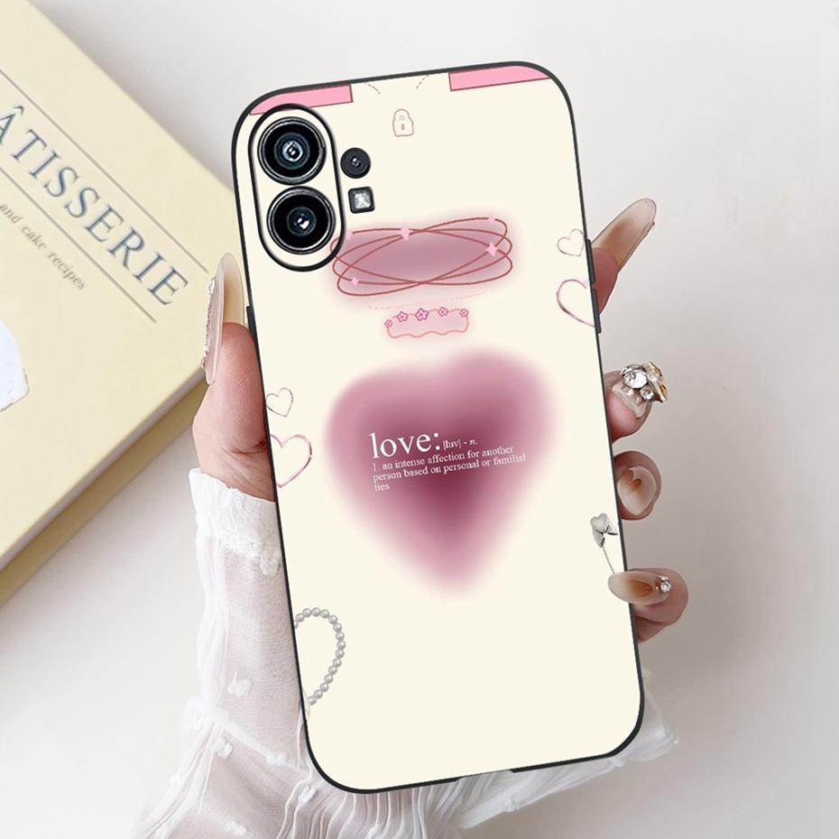 Fashion Painting Phone Case For Nothing Phone (1) Black Silicone Soft Cover For Nothing Phone One Phone1 Cases Bumpers